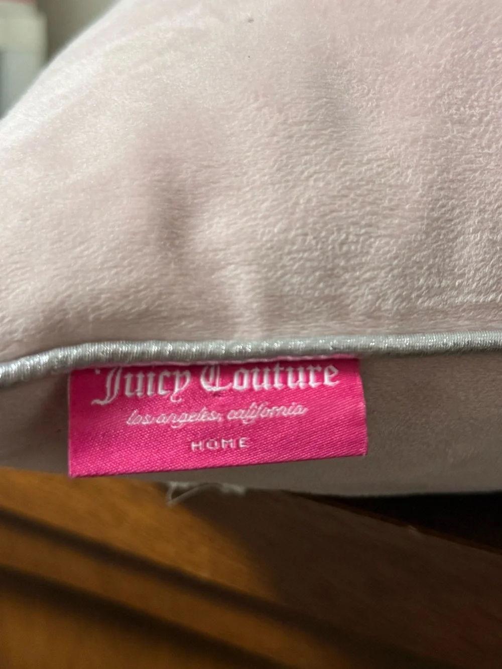 Juicy Couture GOTHIC RHINESTONE CROWN PILLOW Blush Pink Pillow